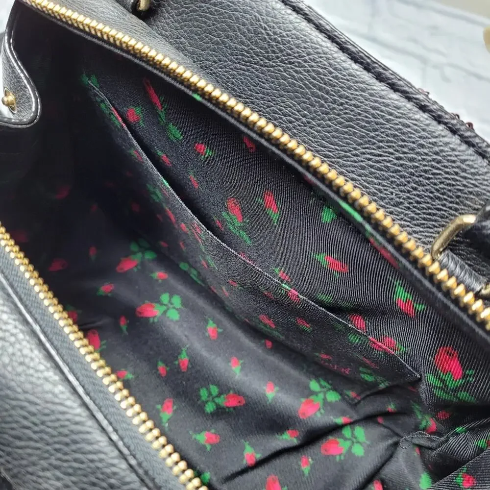 Mobwife Betsey Johnson Evening Prowl Velvet & Leopard Sequin Convertible Satchel